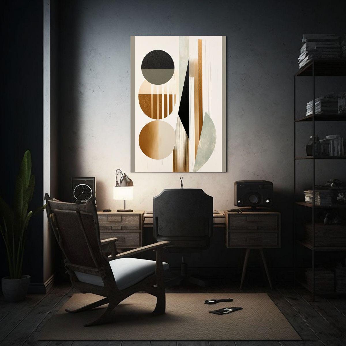 Cuadro Minimalista Con Formas Simples Y Texturas 40x60 Cm-2