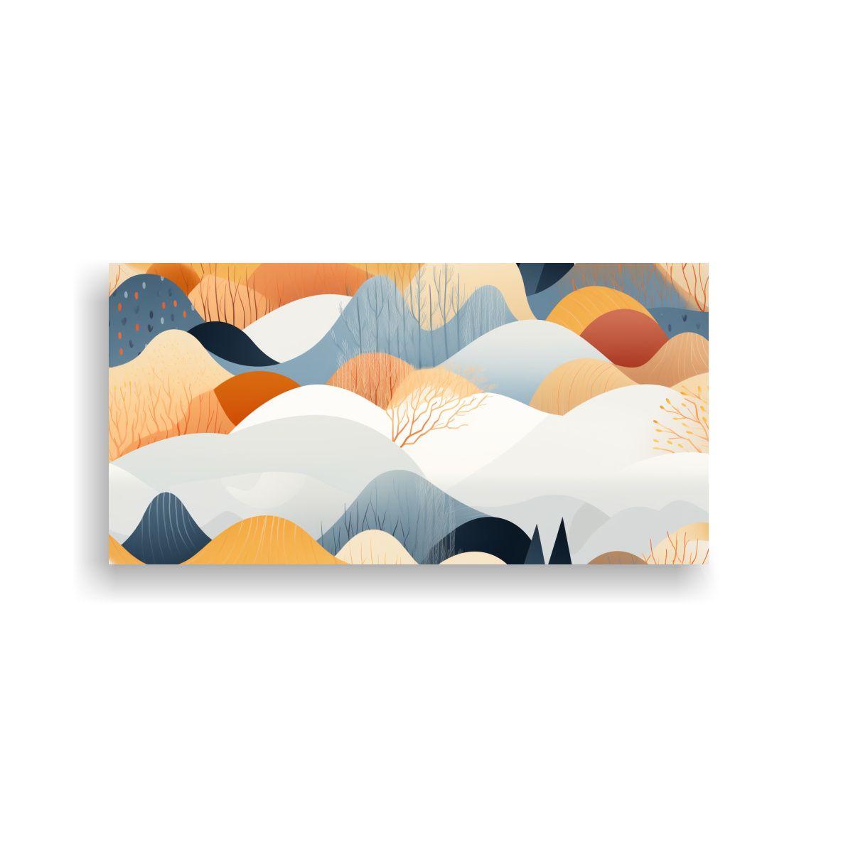 Pintura Abstracta Escena Paisajística Nórdica 80x40cm-0