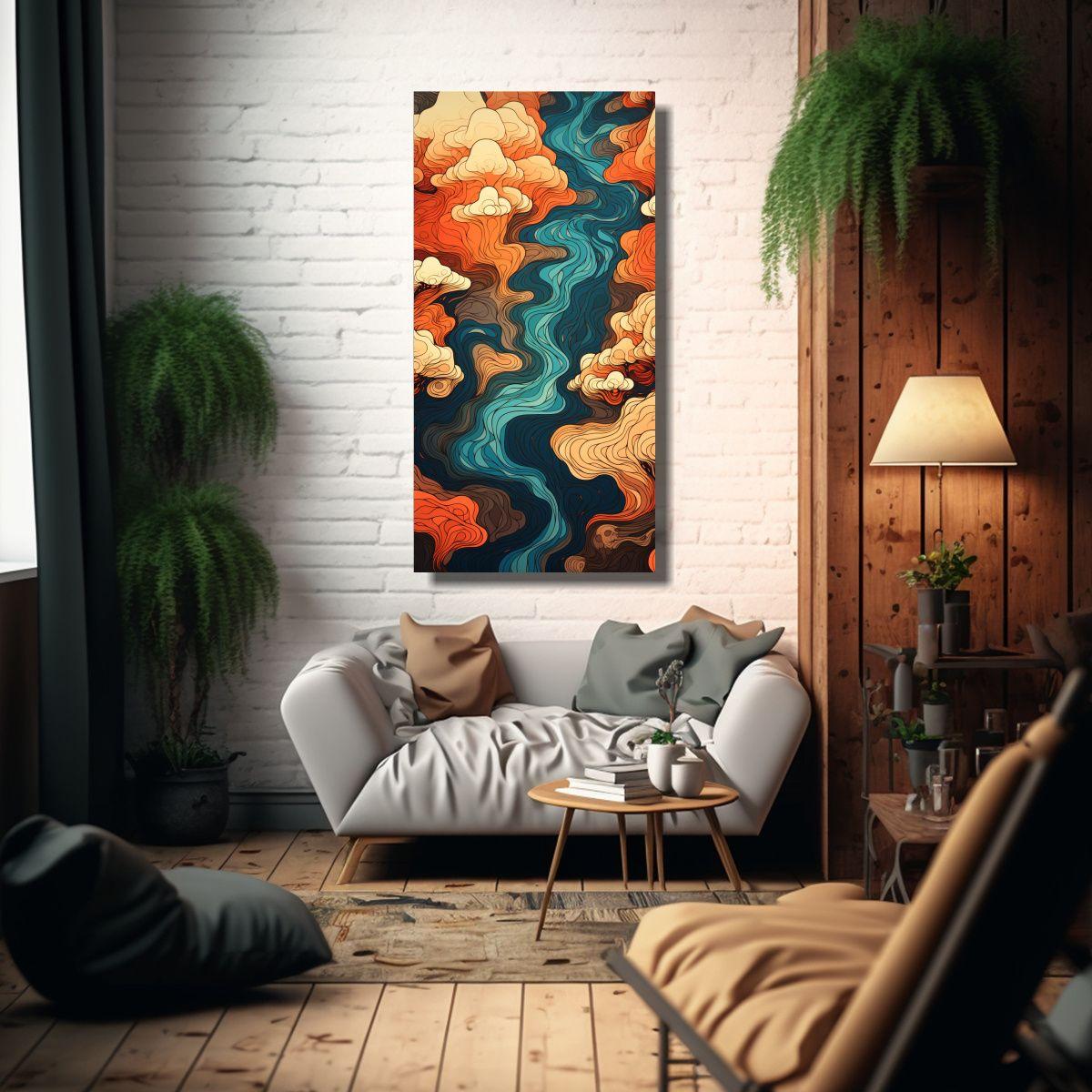 Paisajes Inexplorados En Contornos Abstractos Arte 30x60cm-2