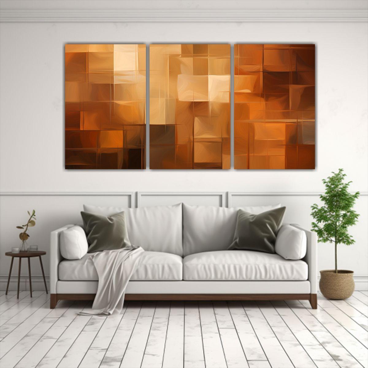 Cuadro Abstracto Marrón De Diseño Vitalidad 240x120 Cm-2