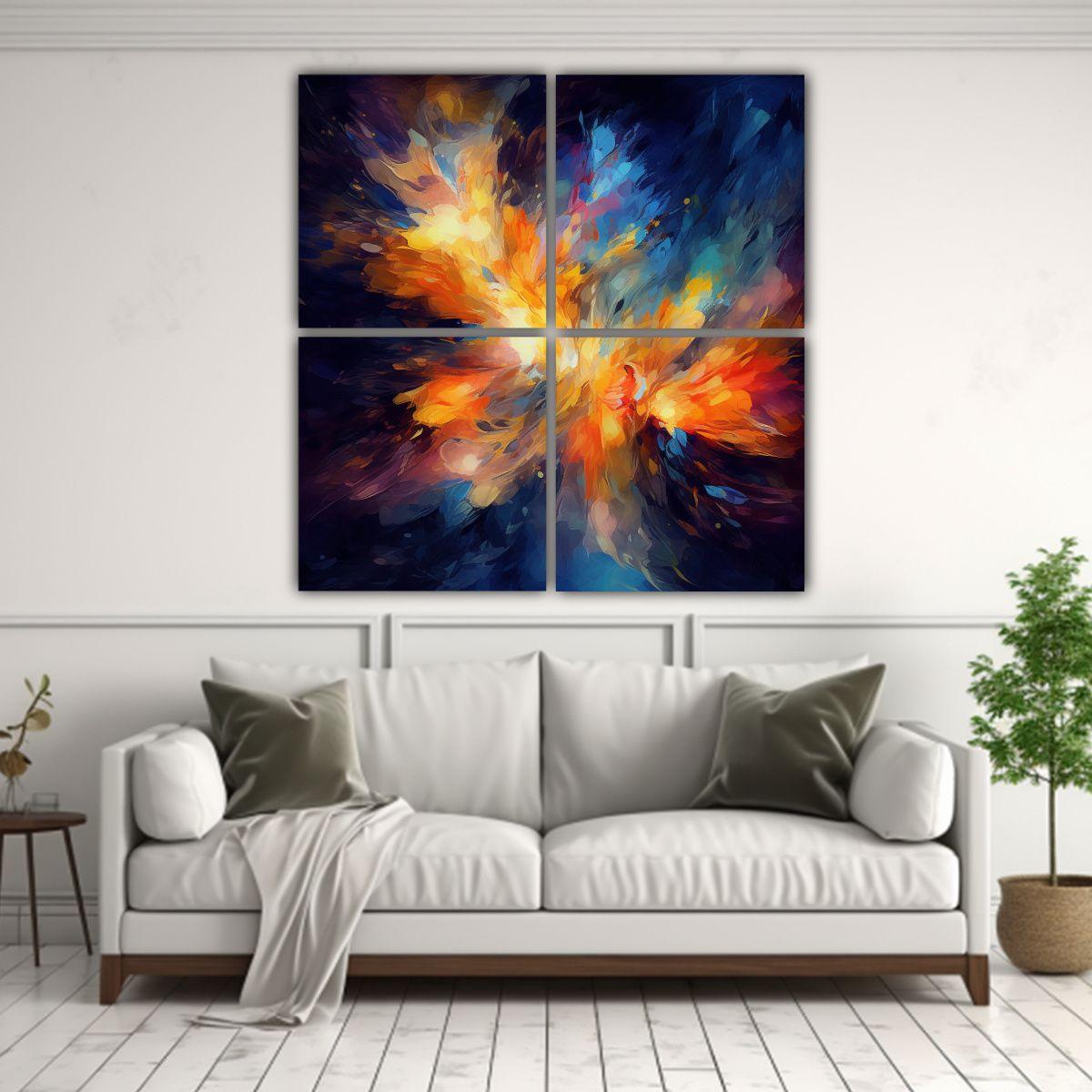 Arte Pared Abstracto Relieve Nocturno 8k1016 60x60 Cm-2