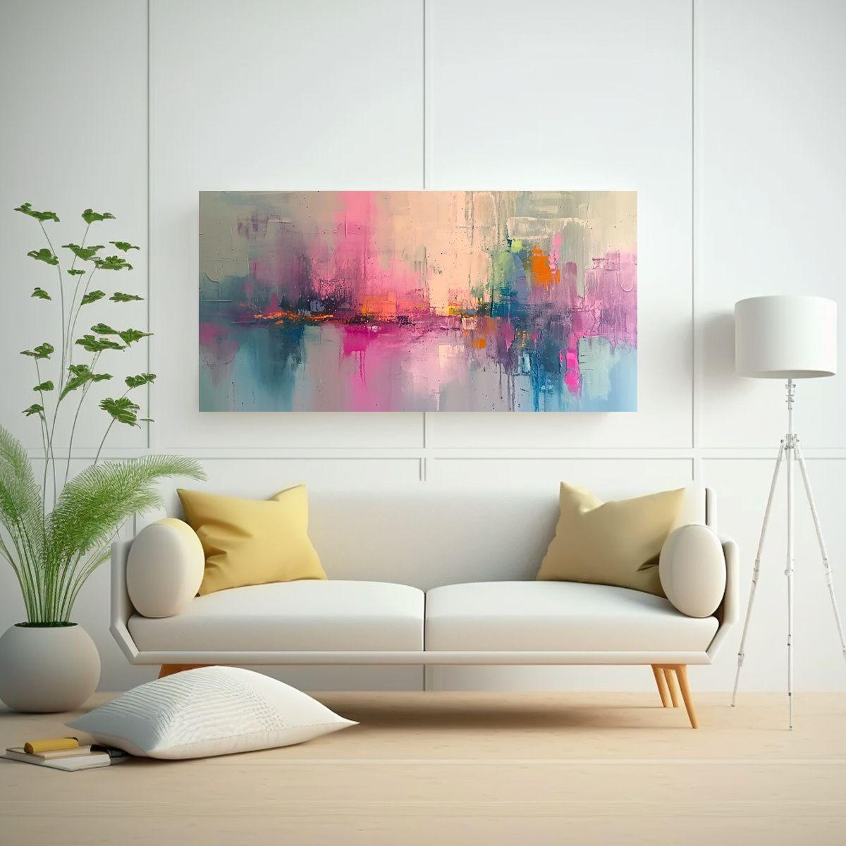 Cuadro Tela Canvas Temática Moderna Colores 80x40cm-2