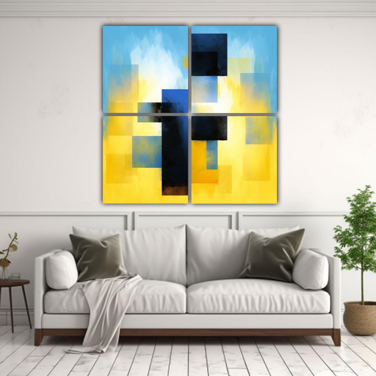 Cuadros Abstractos Minimalistas Con 2 Láminas De 180x180 Cm-2