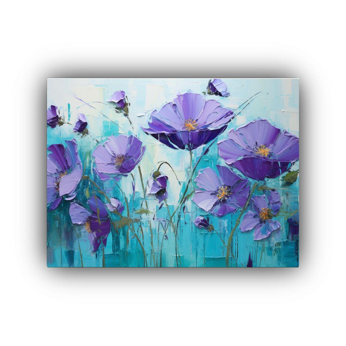 Pintura En Lienzo Minimalista De Flores En Colores 40x30cm-0
