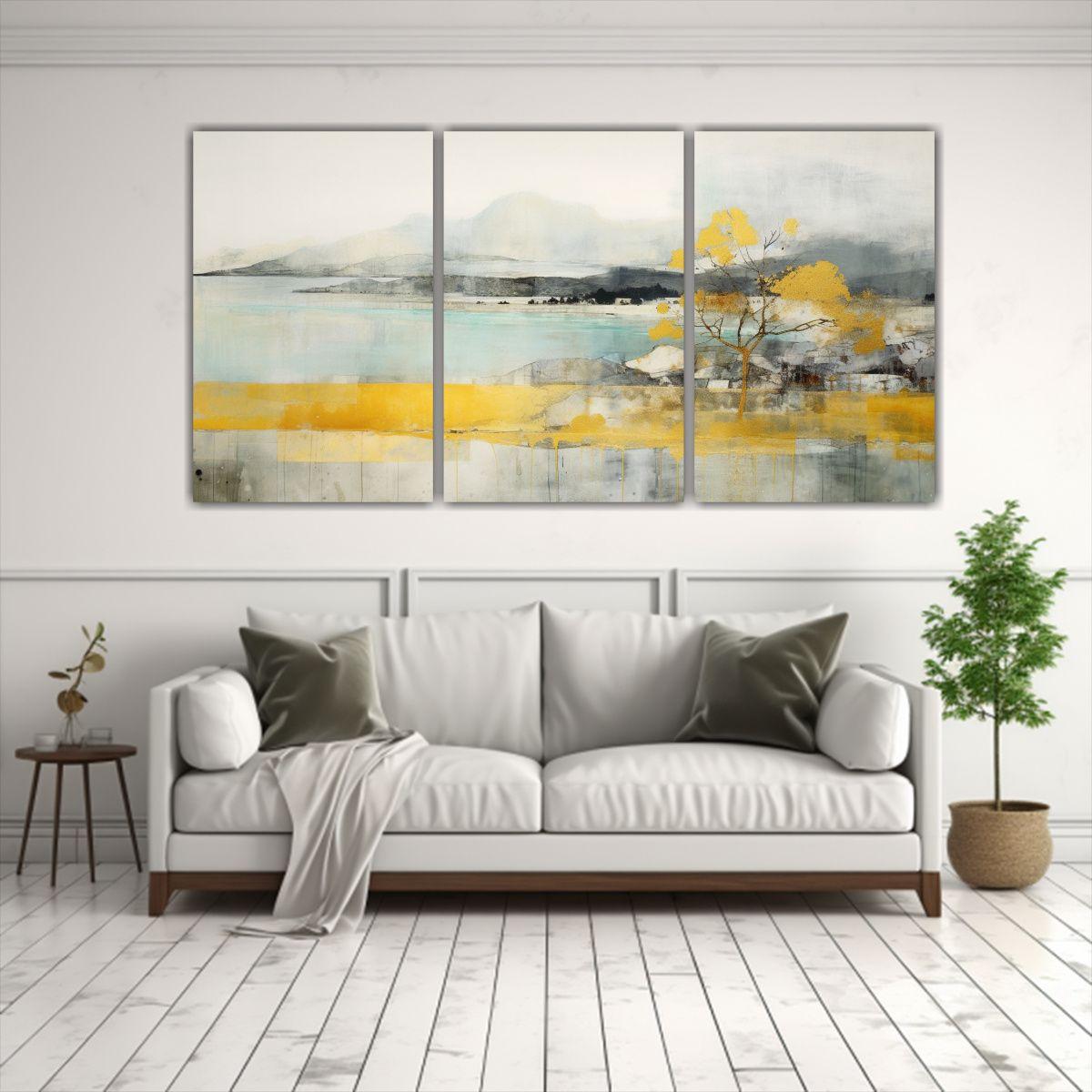 Pintura En Bastidor Con Tres Telas En Agua 240x120 Cm-2