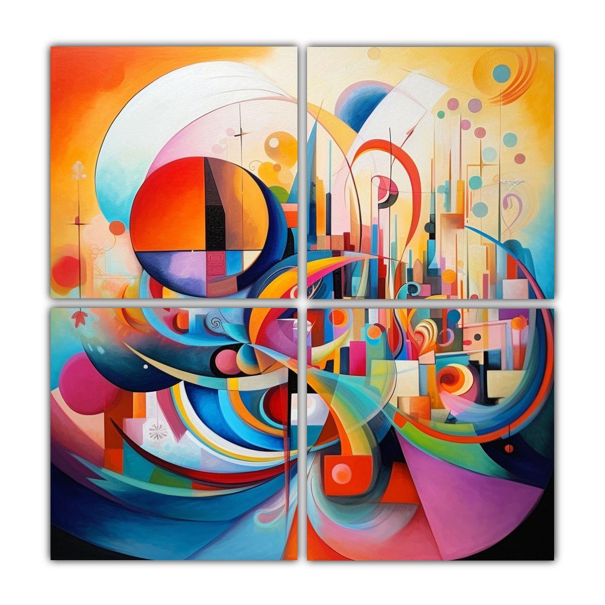 Cuadros Modernos Abstractos Originales, Arte 140x140 Cm-0