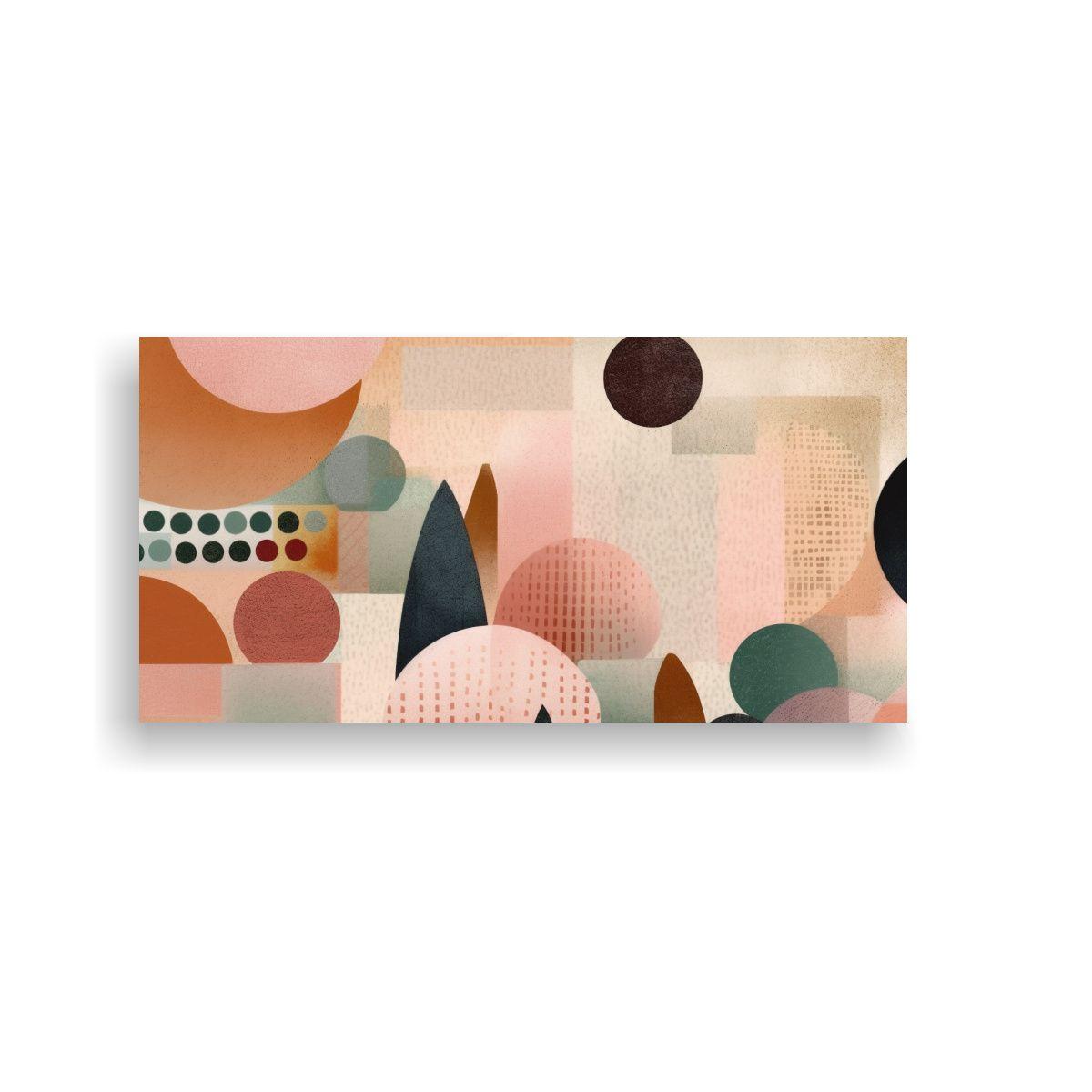 Cuadro Lienzo Tela Formas Urbanas Pastel Estilo 40x20cm-0