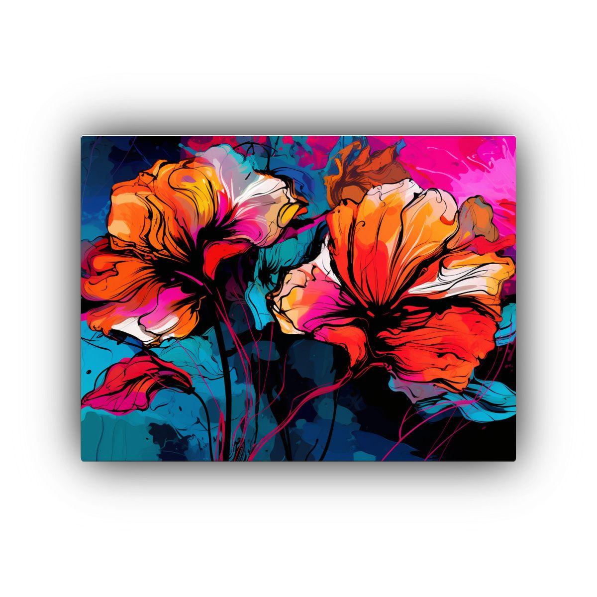 Cuadro Colores Vibrantes Estilo Neonoir Para Decoración Mod 65x50cm-0