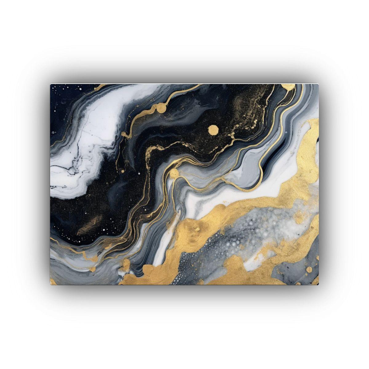 Pinturas Decorativas De Mármol Acuarela En Blanco, Negro Y  30x20cm-0