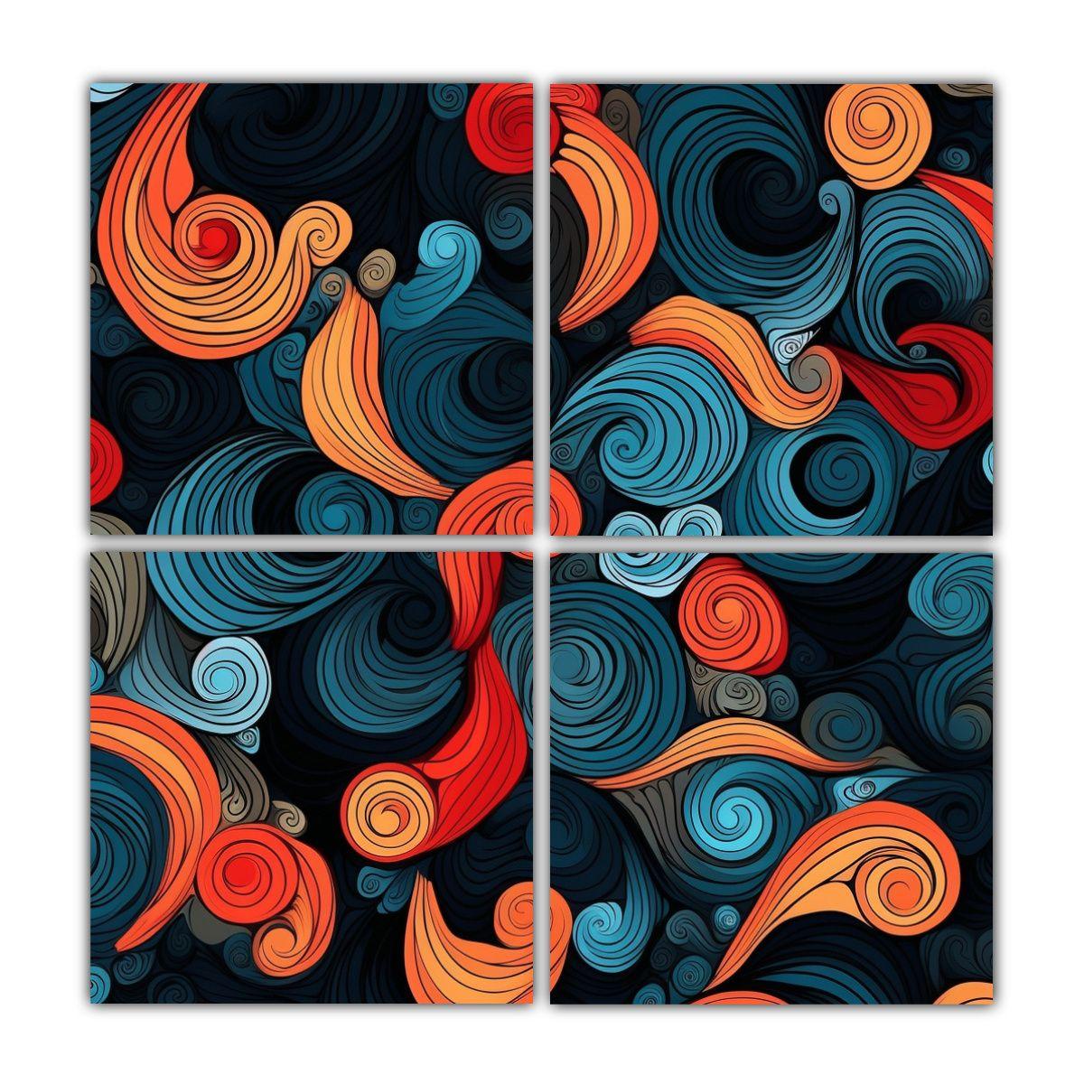 Decoración De Alta Calidad Con 4 Composiciones 60x60 Cm-0