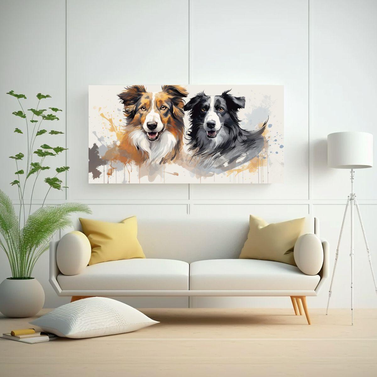 Cuadros De Tela Con Fotografía De Pastores Y Coll 120x60cm-2