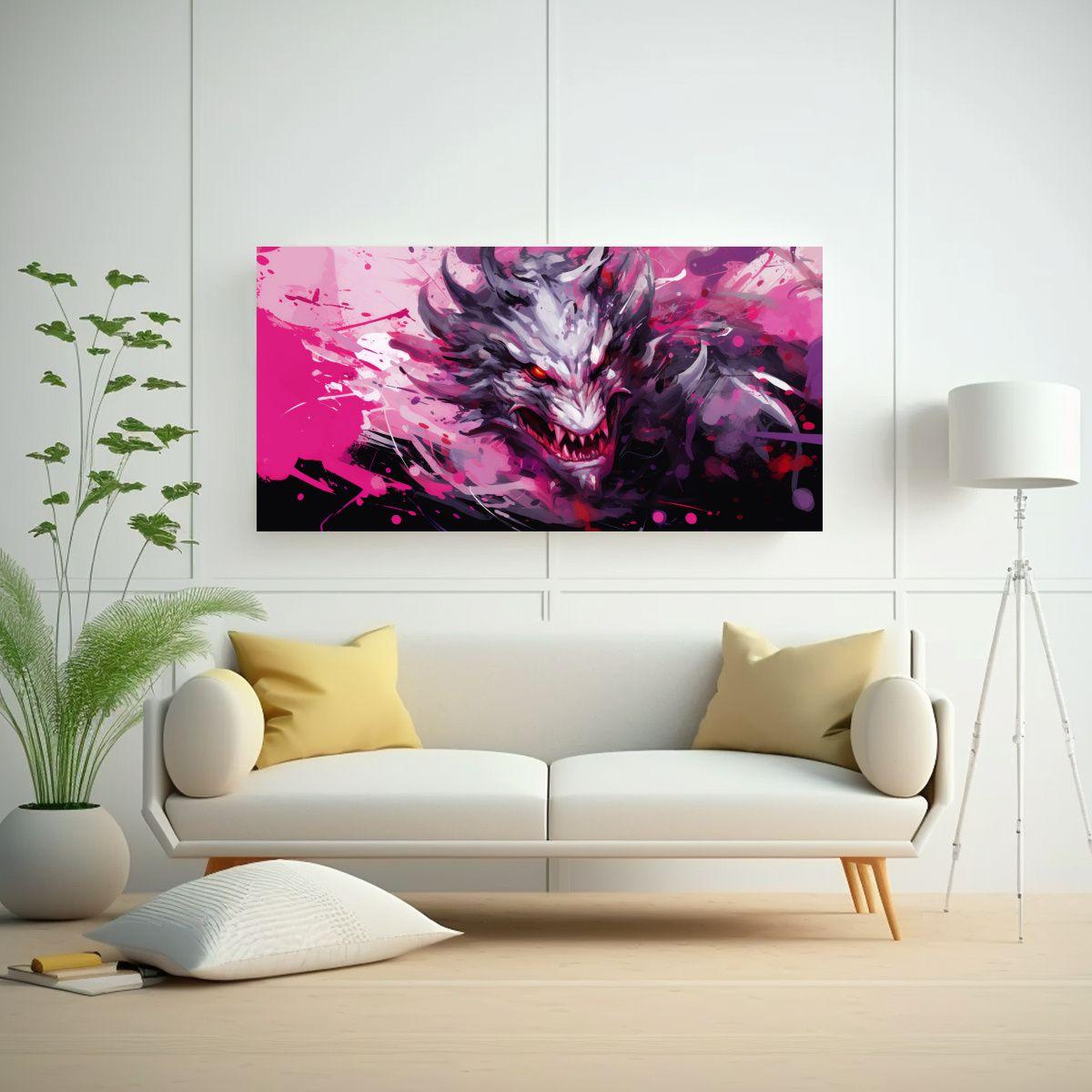Pinturas Decorativas Elegantes Con Dragón En Colo 60x30cm-2