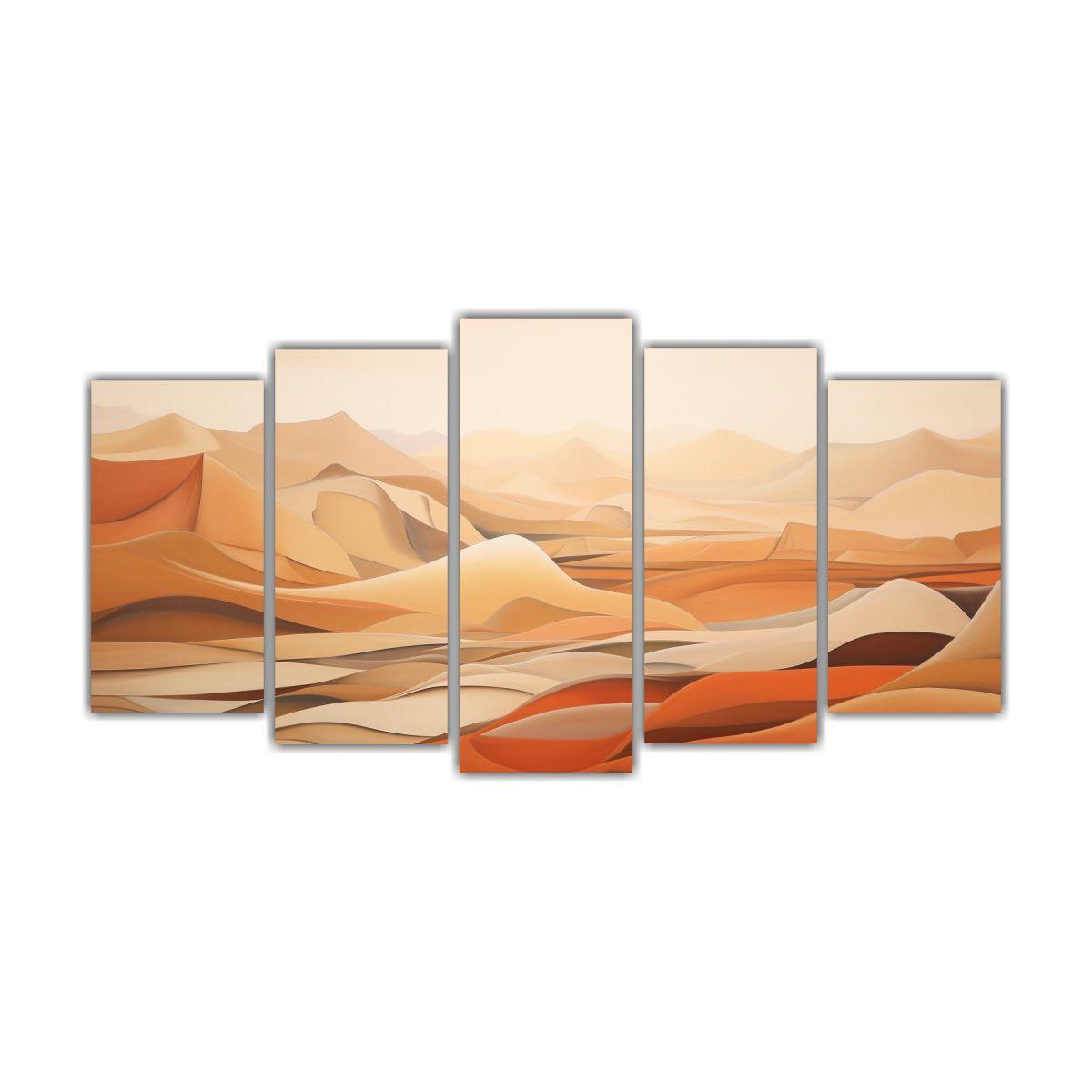 Paisaje Abstracto Desierto Sereno En Cinco Artes 250x125 Cm-0