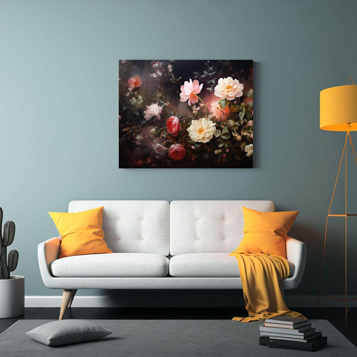 Cuadro Abstracto Original De Flores Para Decorar En Pascua O 75x50cm-2