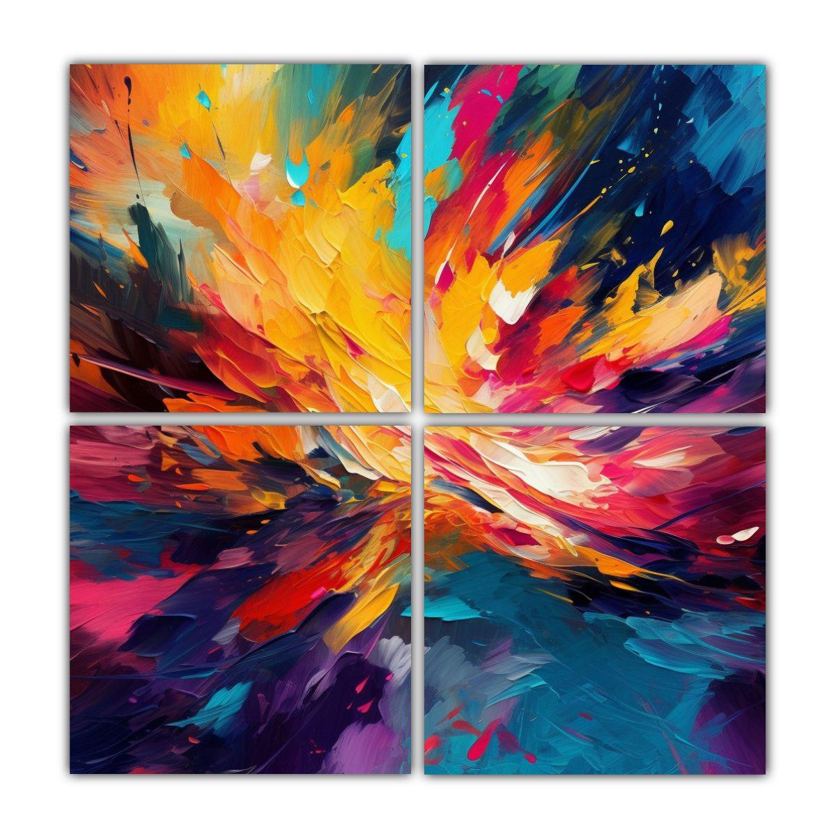 Pinturas Abstractas Vibrantes De Colores Vivos En 200x200 Cm-0