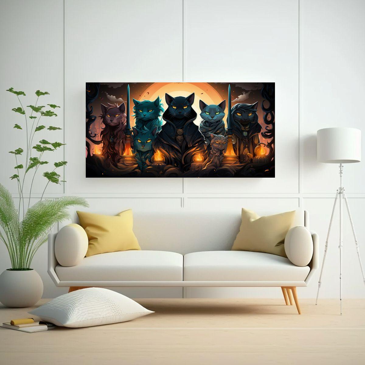 Cuadros Abstractos De Gatos De Homestuck: 60x30cm-2