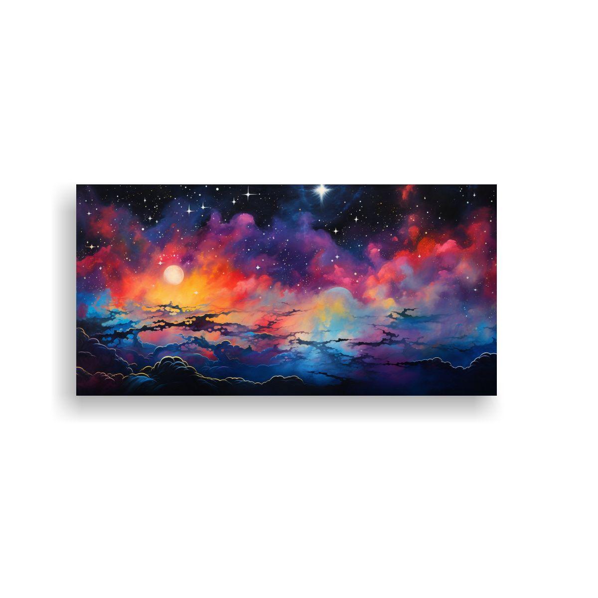 Cuadro Abstracto Equilibrio Nocturno Con Colores 120x60cm-0