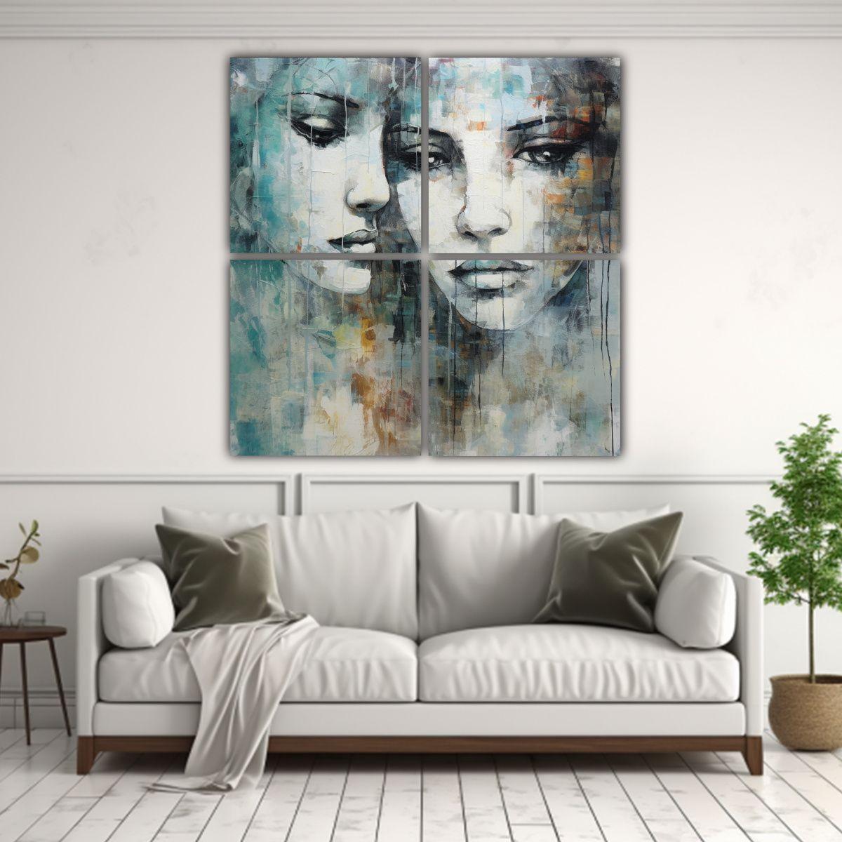 Cuadro De Arte Conceptual Y Belleza Mixta Con 160x160 Cm-2
