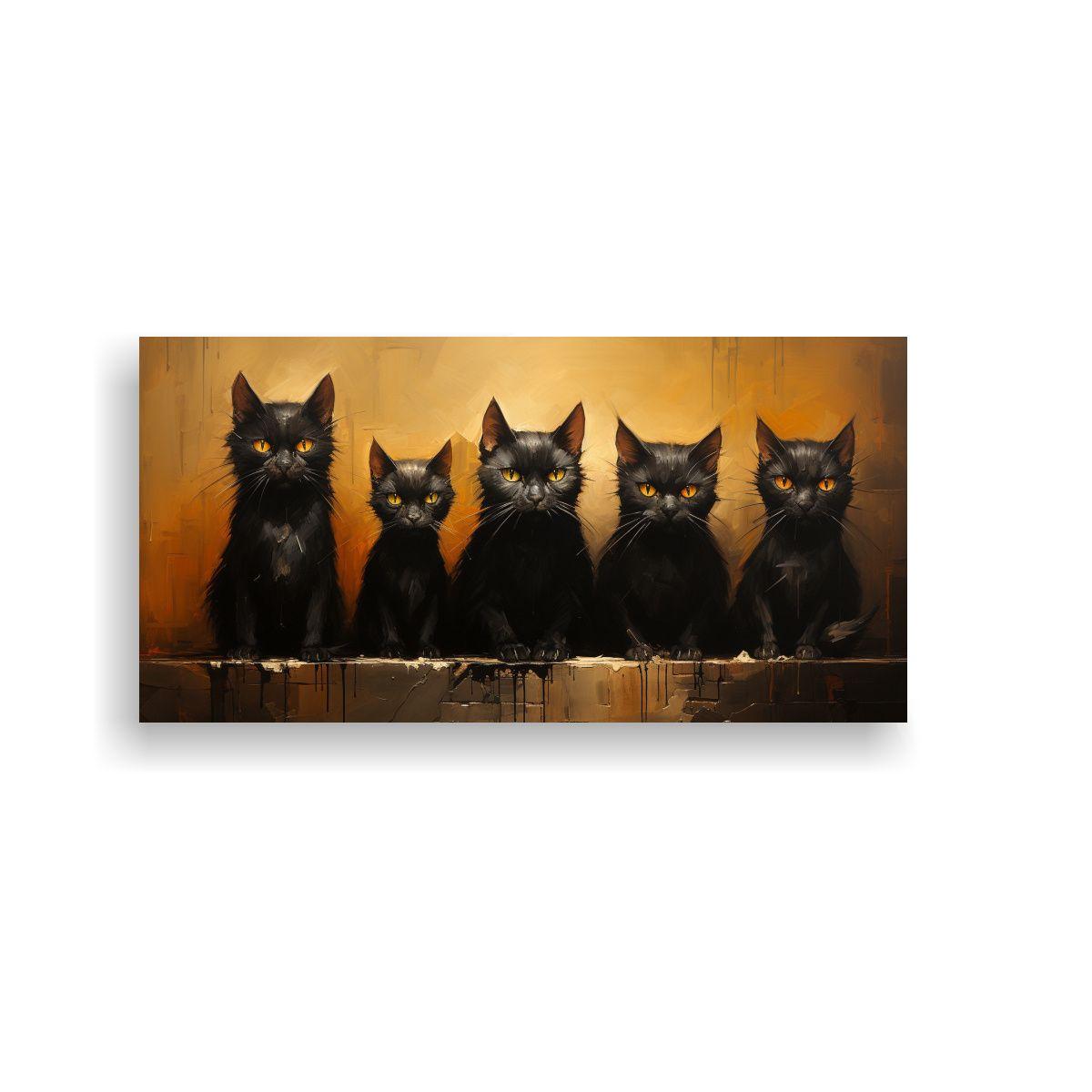 Pinturas Decorativas De Alta Calidad: Gatos 80x40cm-0