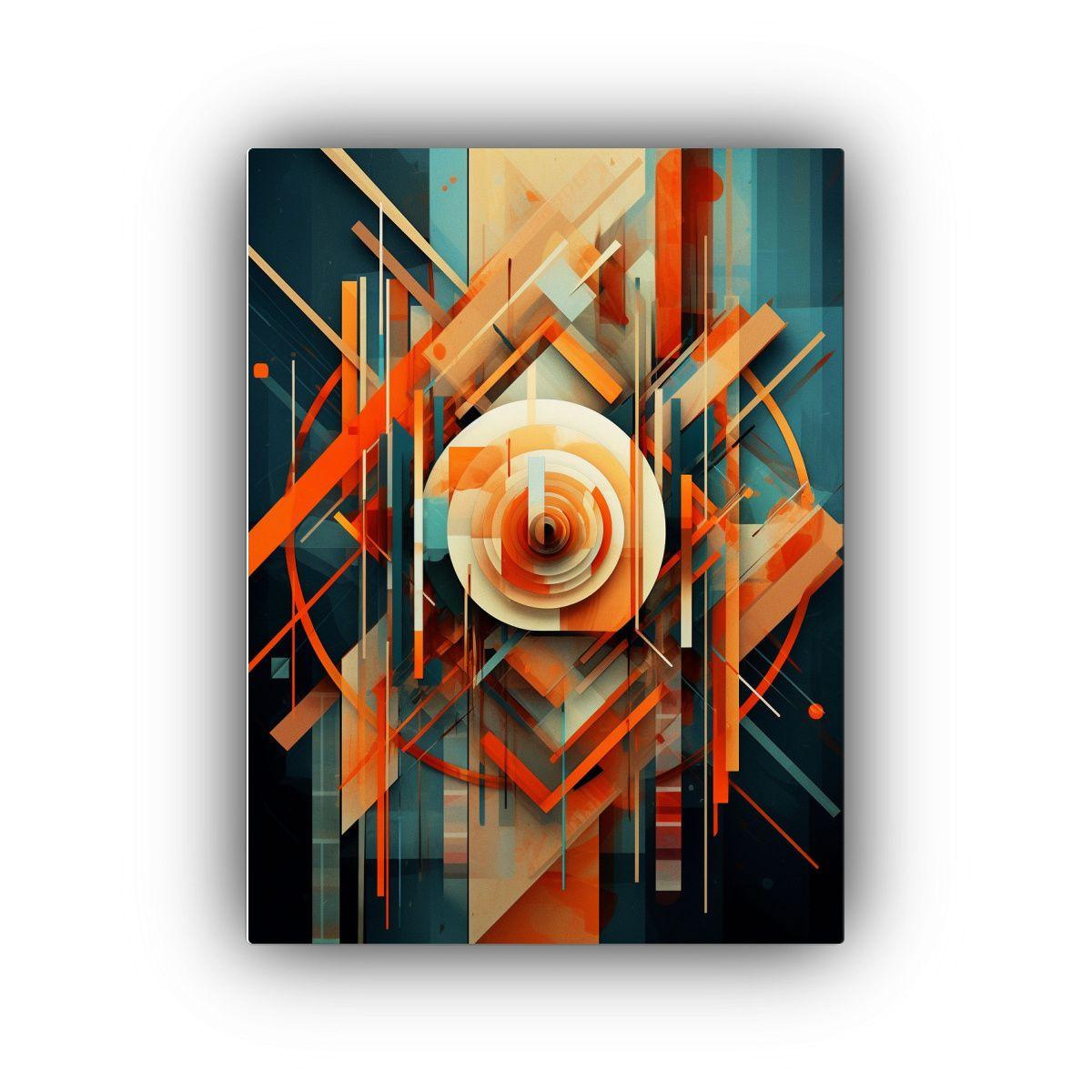 Arte De Pared Abstracto Geométrico En Alta Resolución 40x50cm-0