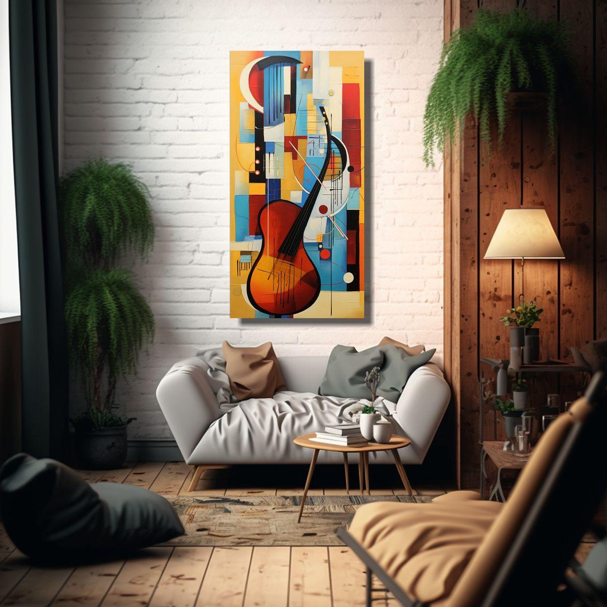 Arte Abstracto Visual Con Notas Musicales Para 70x140cm-2