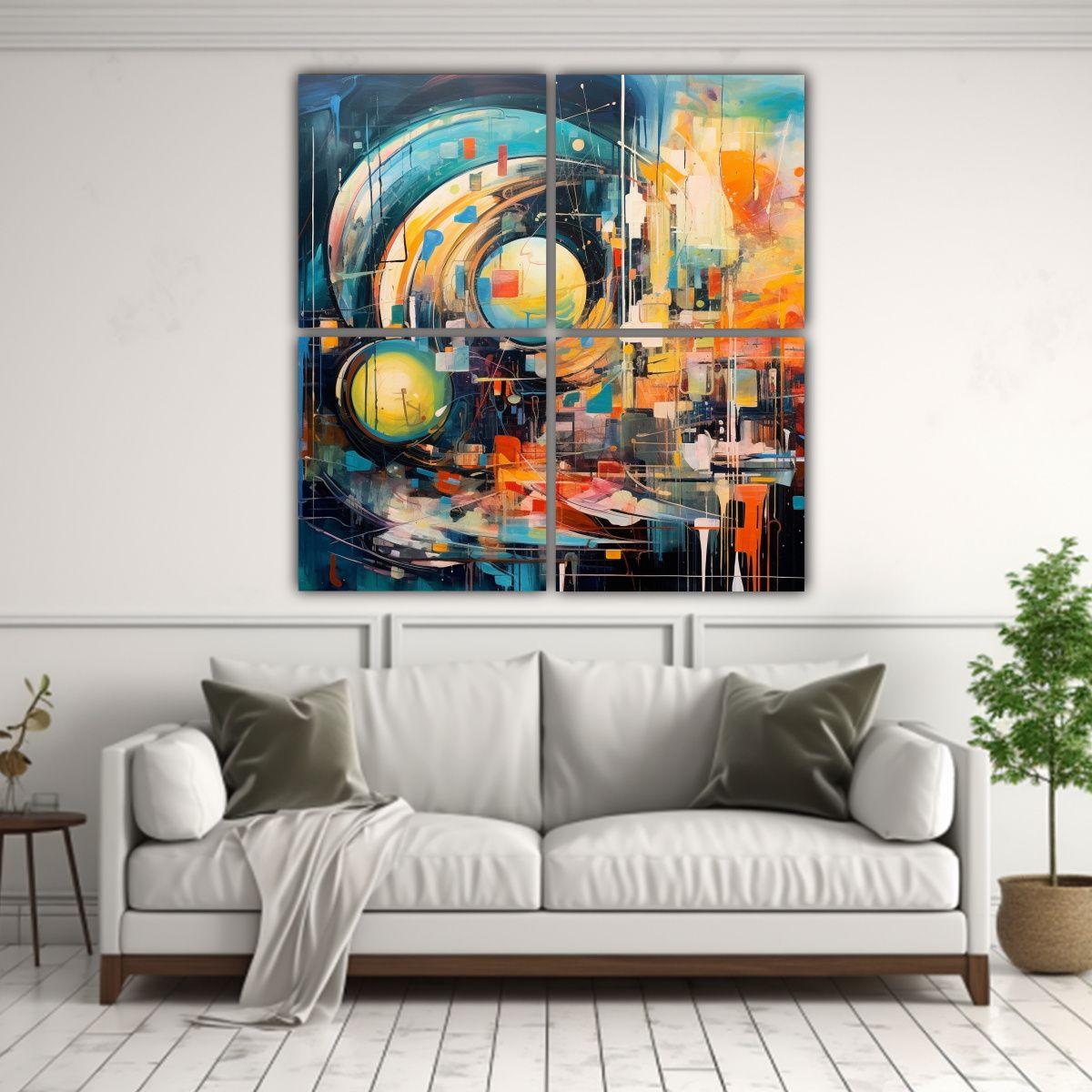 Pinturas Decorativas Abstractas De Colores 180x180 Cm-2