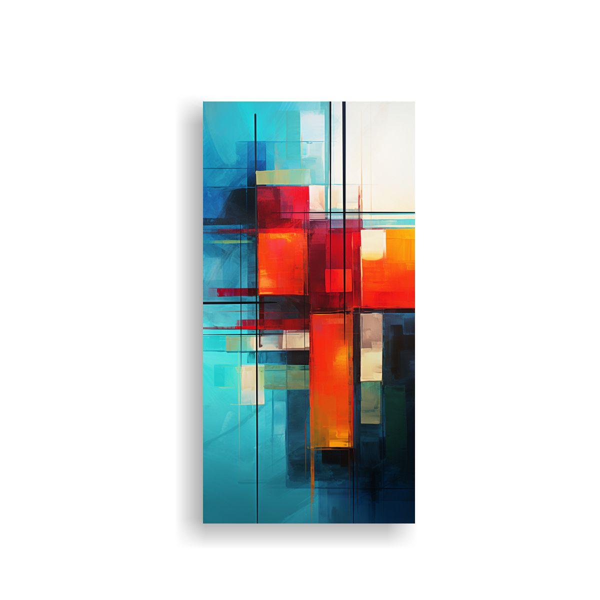 Cuadro De Tela Expresión Floral, Colores 20x40cm-0