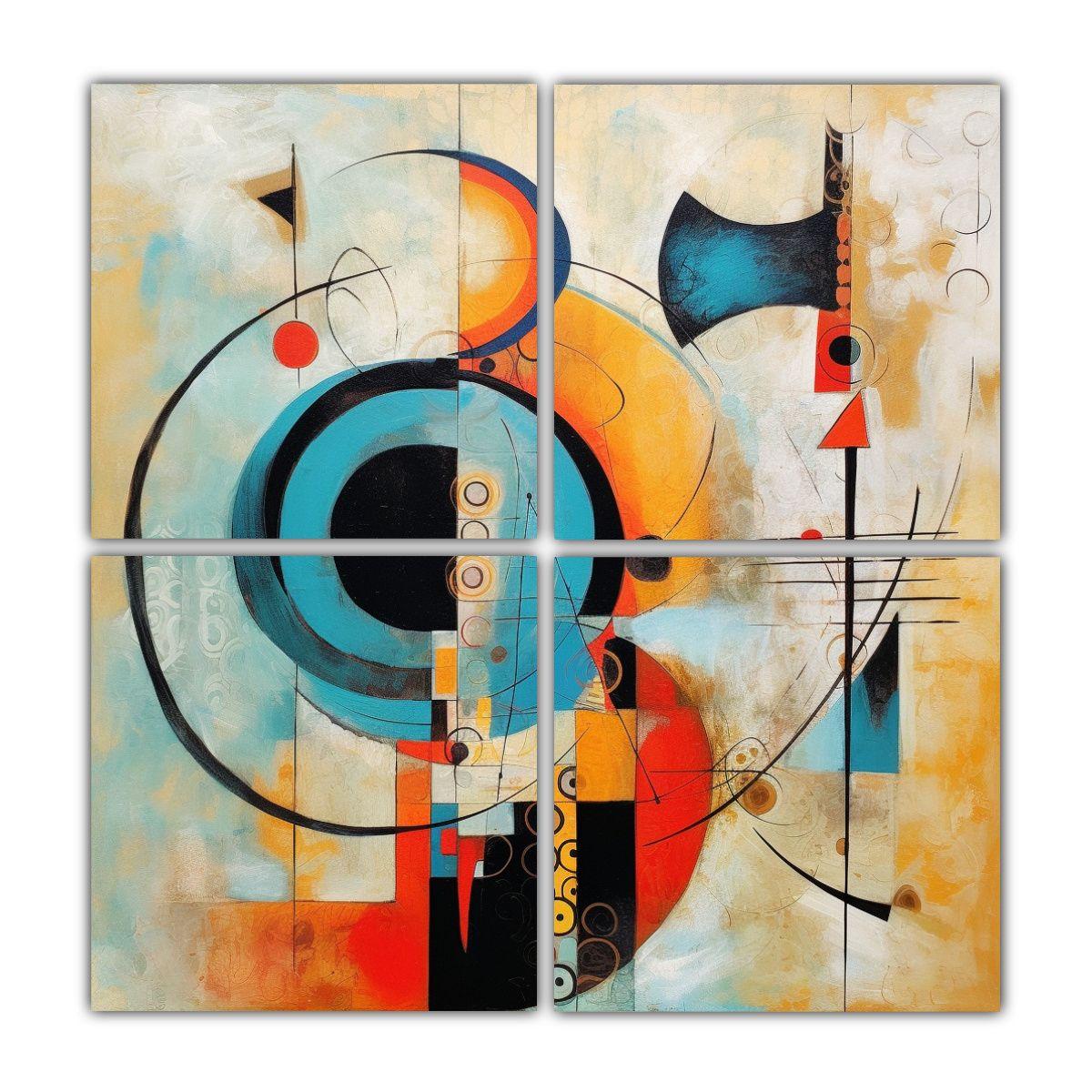 Cuadros Abstractos Basados En Símbolos Para 60x60 Cm-0