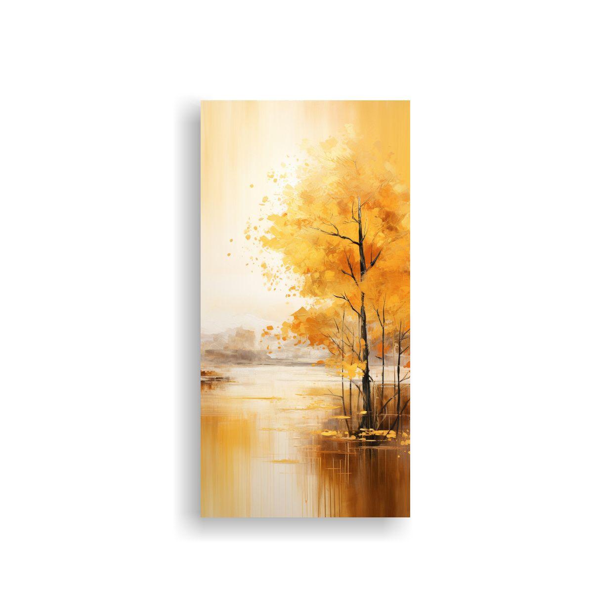 Pinturas Abstractas De Otoño En Dorados 80x160cm-0