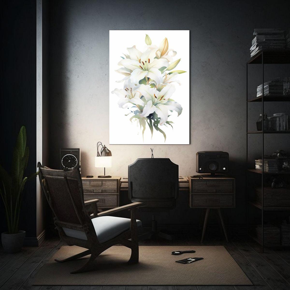 Pintura De Lienzo Inspiración Temática Lirios 80x120cm-2