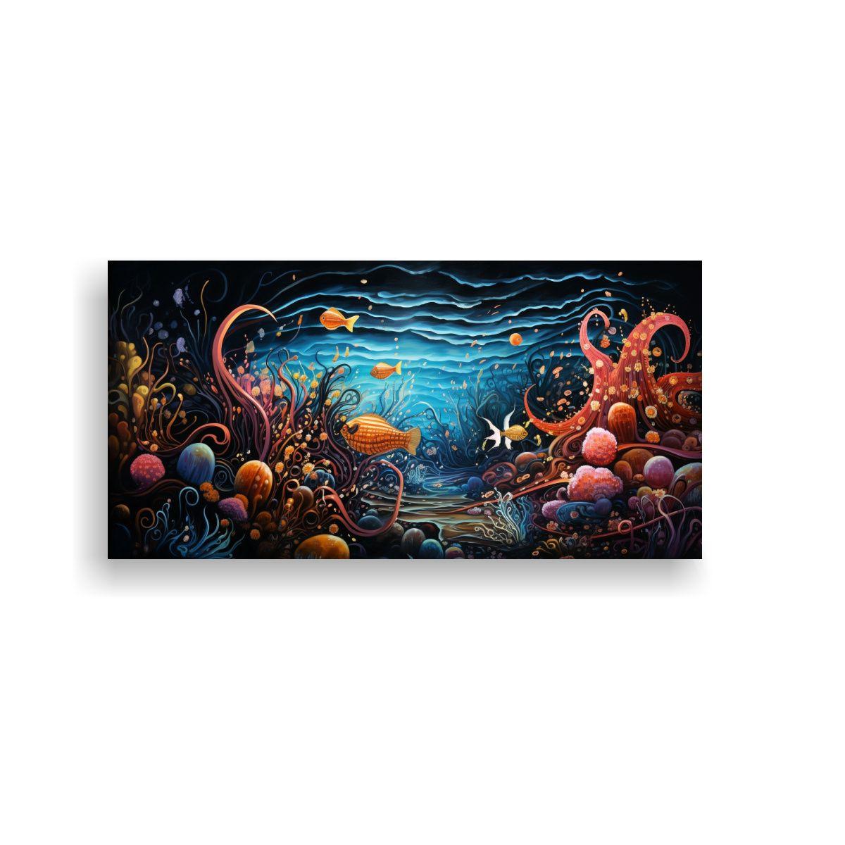 Cuadros Abstracción Lineal Misterios Del Océano 100x50 Cm-0