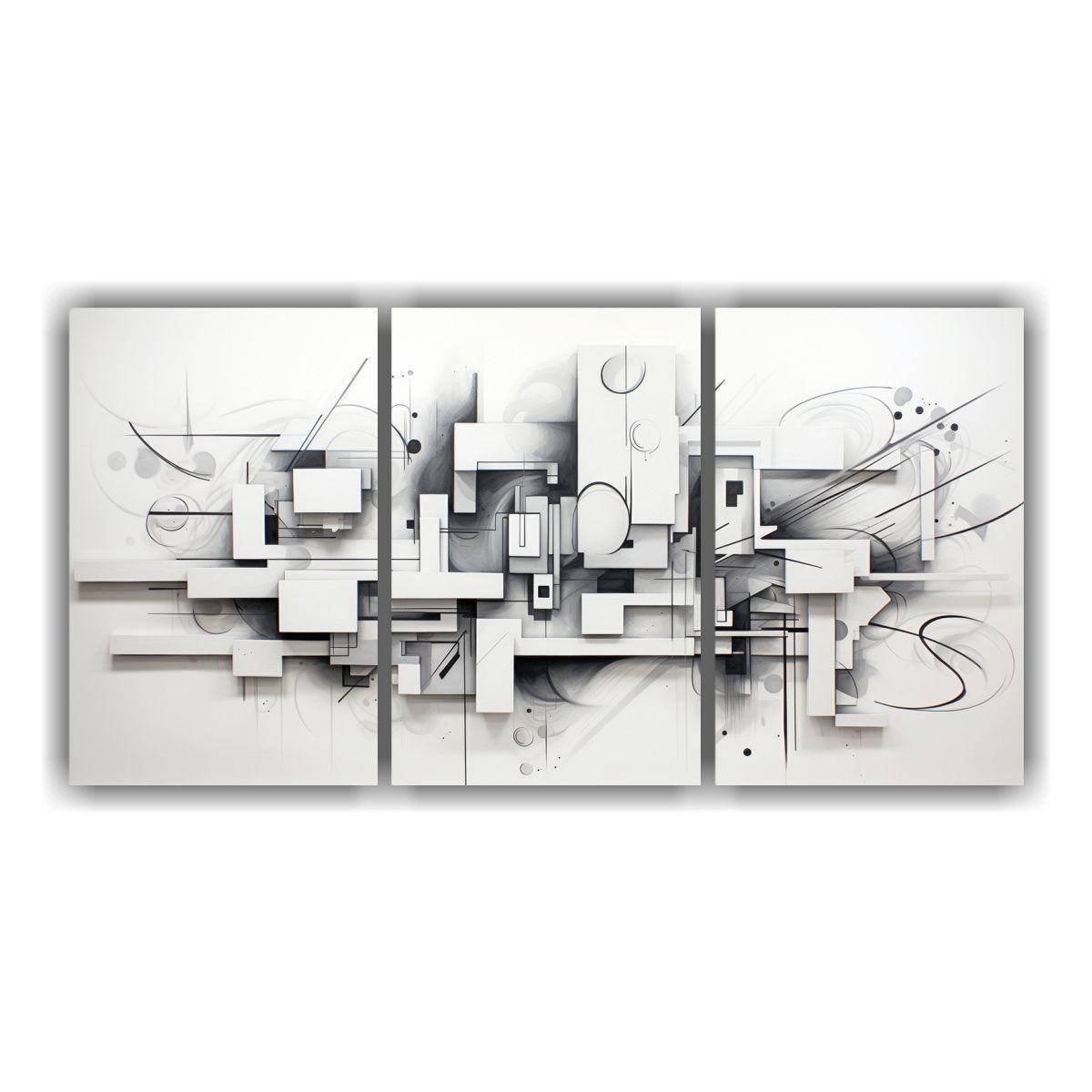Cuadros Dibujo Modernidad En Blanco Y Gris 240x120 Cm-0