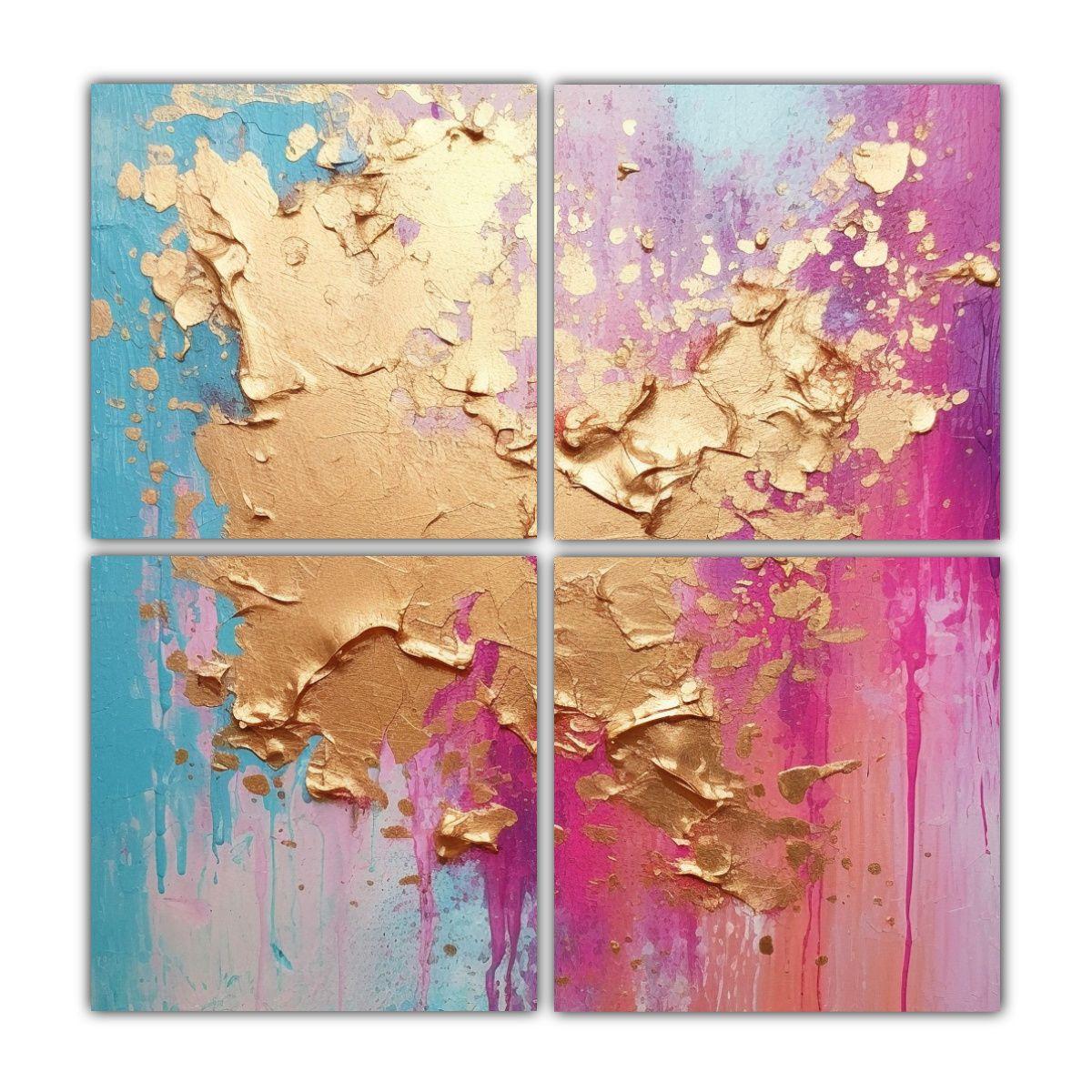 Cuadro De Acrílico Lujoso Y Glamoroso: 4 Telas 140x140 Cm-0
