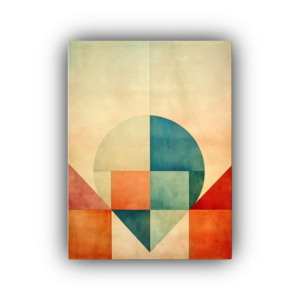 Cuadro Moderno Acuarela Abstracta Geométrica 50x75cm-0