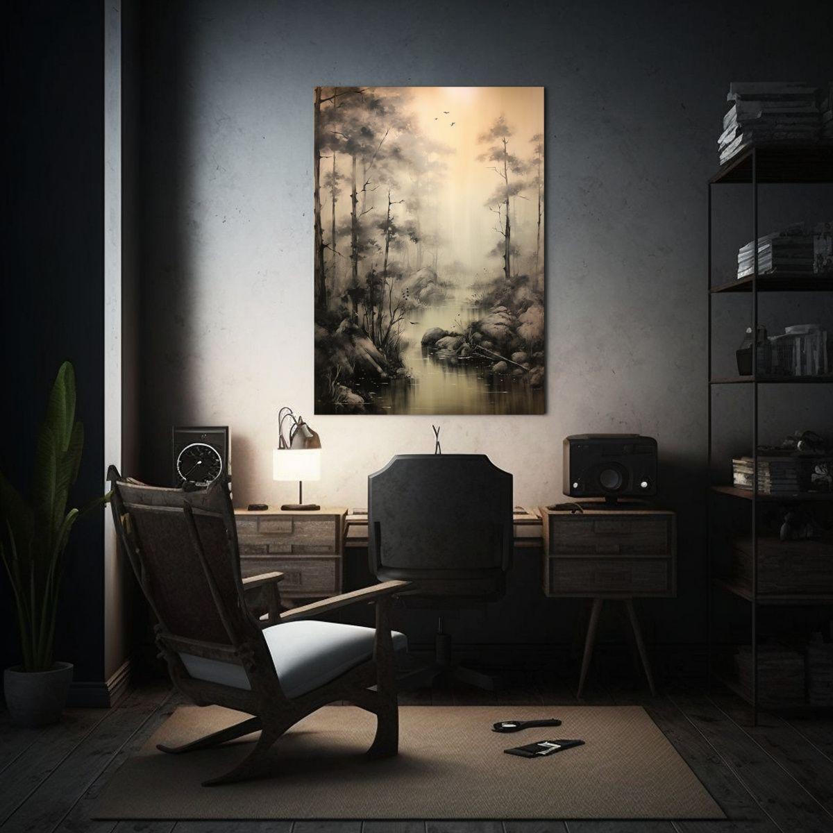 Cuadro Bell Japondi Paisaje Arte Tonos Neutros 20x30cm-2