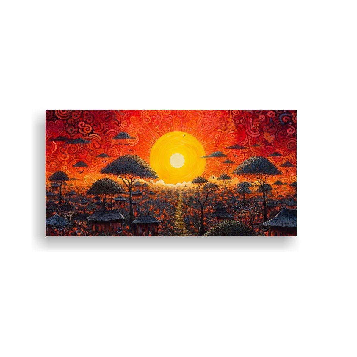 Cuadro Alta Calidad: Amanecer En Isla De Bali 160x80cm-0