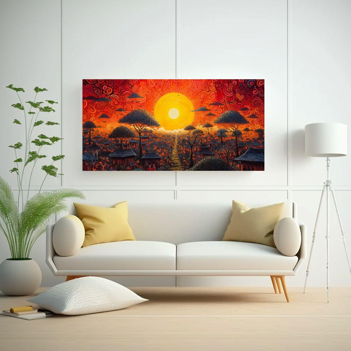 Cuadro Alta Calidad: Amanecer En Isla De Bali 160x80cm-2