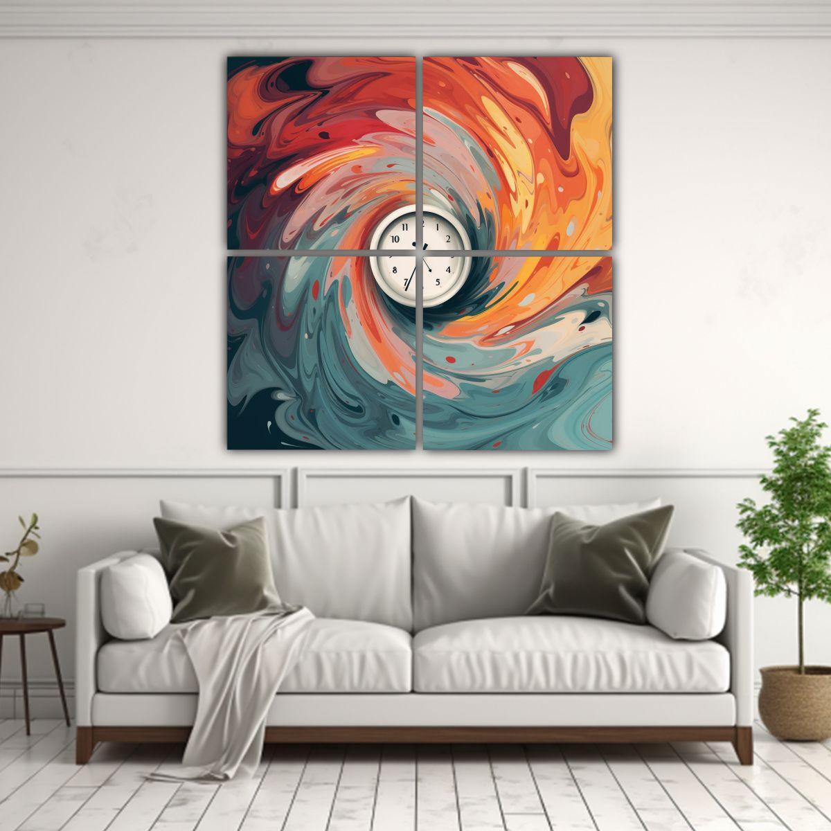 Cuadros Decorativos De Baño Con Reloj: 100x100 Cm-2