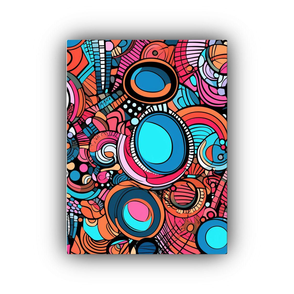 Pintura Decorativa De Lienzo Moderno Combinación De óvalos 50x75cm-0