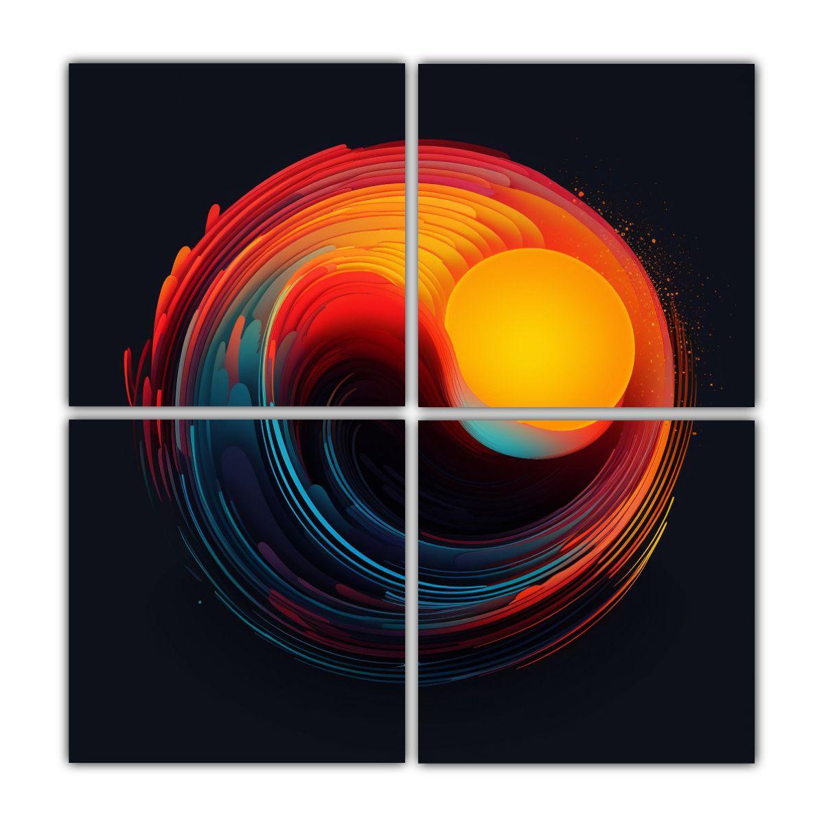 Lienzos Inspiración Street Art, órbita Lunar 100x100 Cm-0