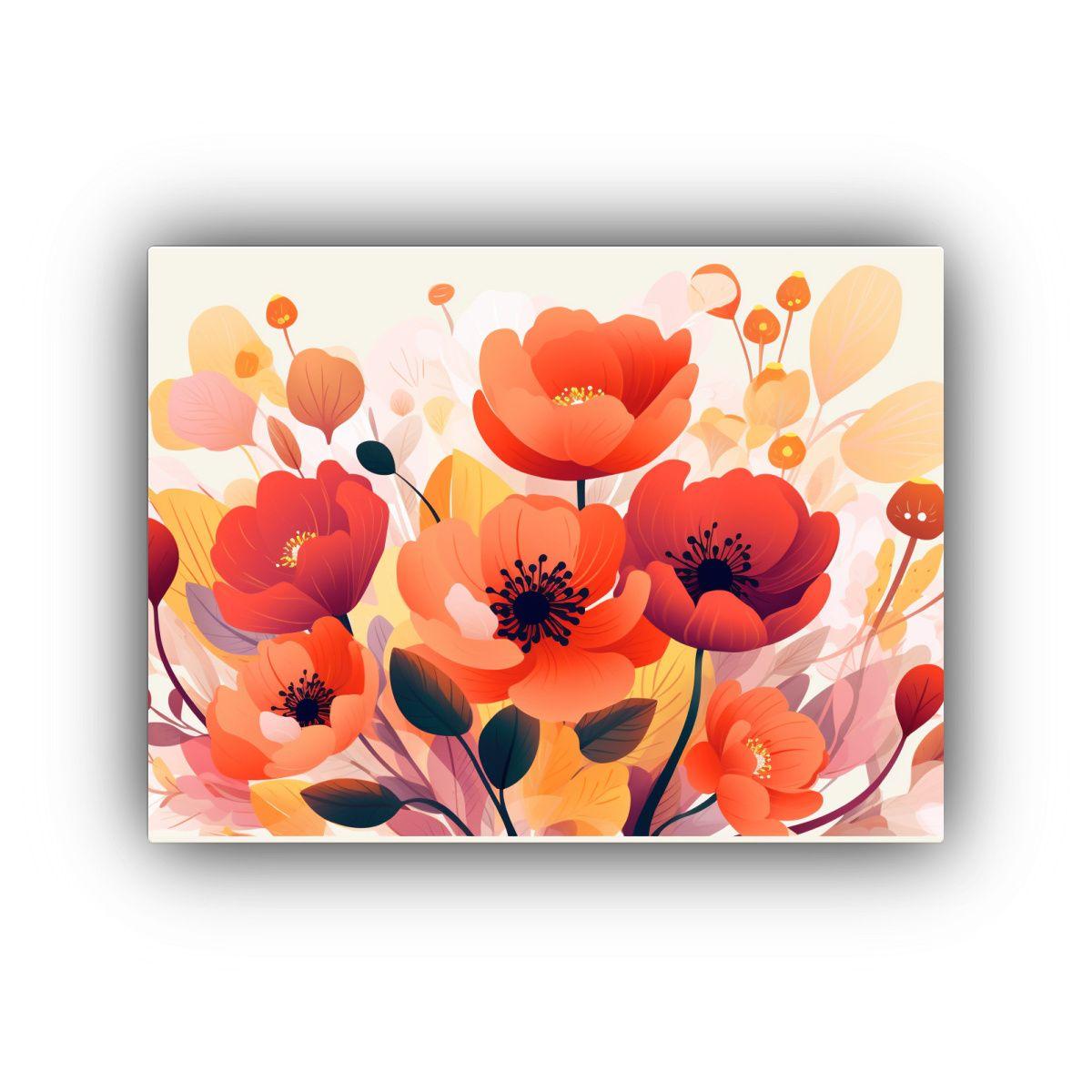 Tela En Bastidor Con Diseño Floral Y Espacio Para Texto 50x40cm-0