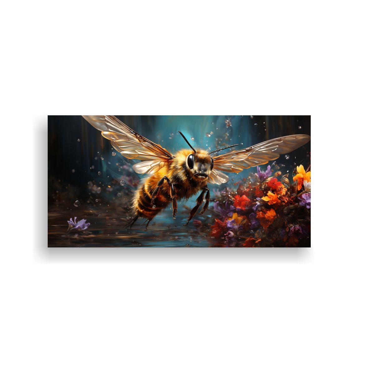 Cuadro Decorativo Rectangular Abeja En Estilo 40x20cm-0