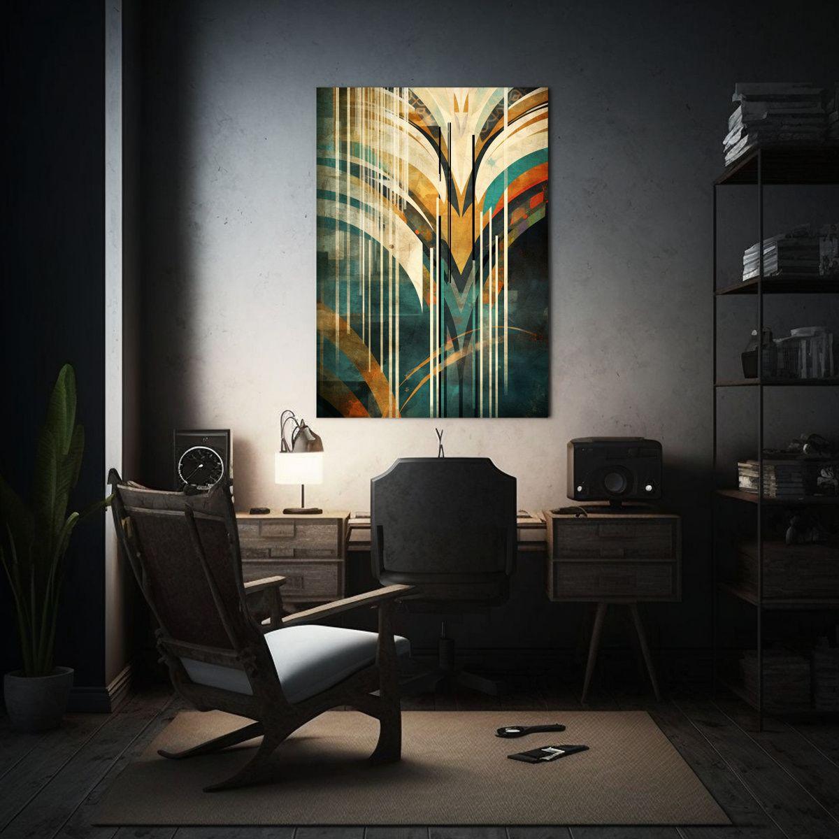 Arte De Pared Abstracto En Estilo Art Deco De La 50x65cm-2