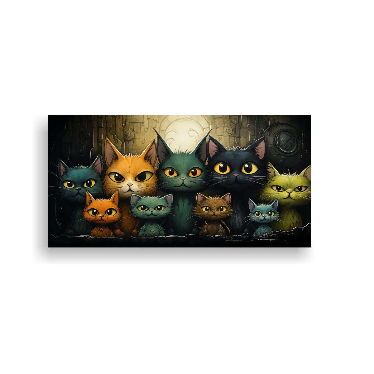 Cuadro Lienzo Fotografía Urbana Gatos Colores 40x20cm-0