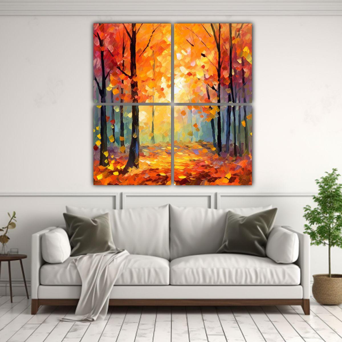 4 Lienzos De Tela Finas Lineas Soul Arte Para La 100x100 Cm-2