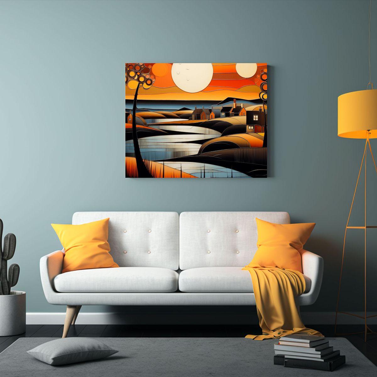 Cuadro Decorativo Estilo Pintura De Paisaje 45x30cm-2