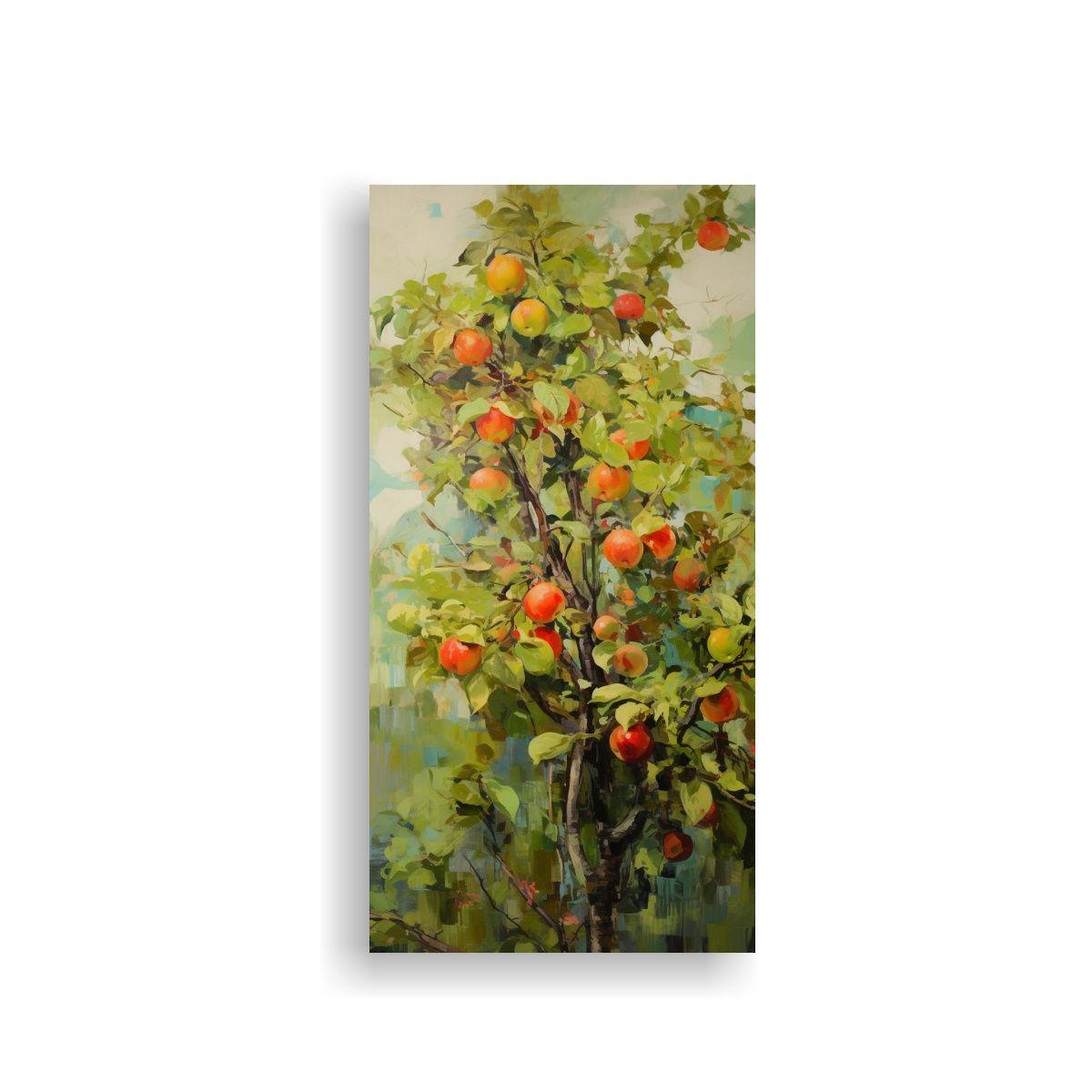 Pintura Abstracta De árboles Frutales En Estilo 20x40cm-0
