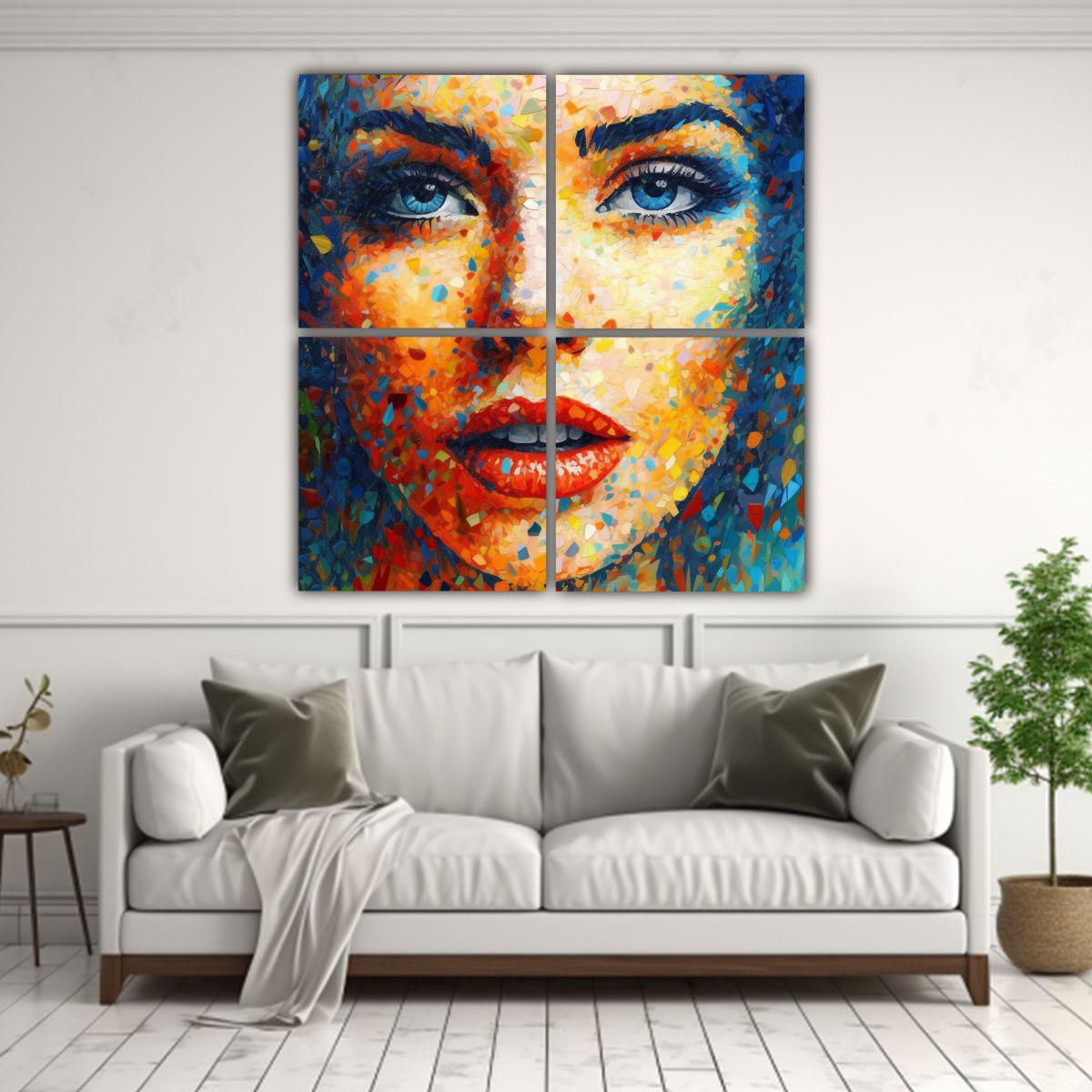 Pintura Decorativa De Arte Callejero Cuatro Artes 120x120 Cm-2