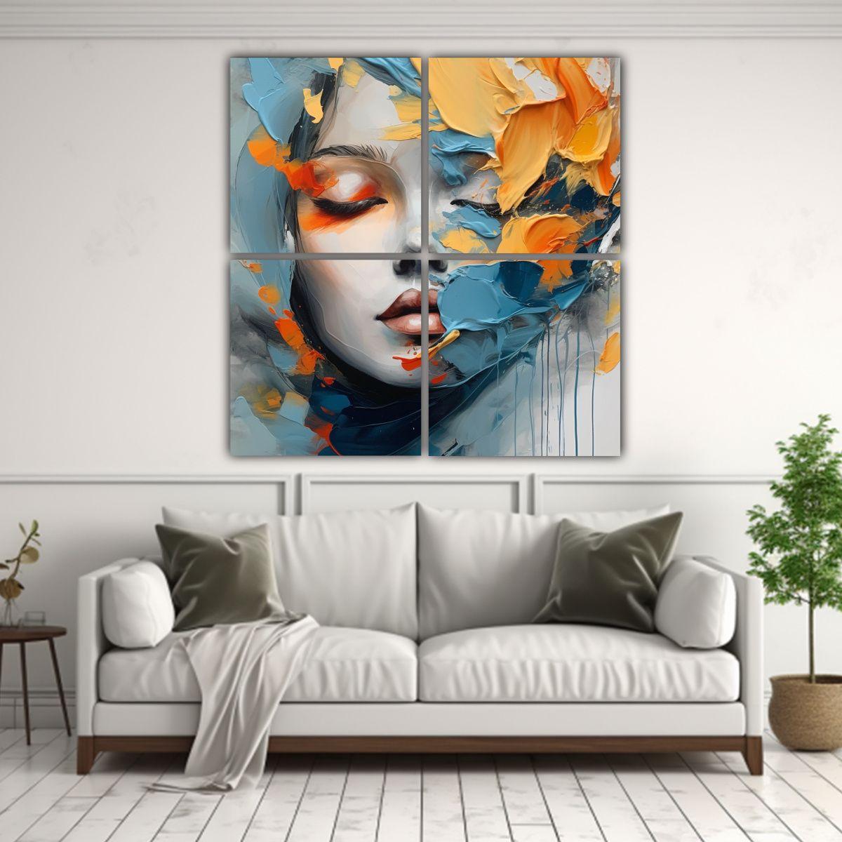 Pintura Abstracta En Capas Que Inspira Confianza 180x180 Cm-2