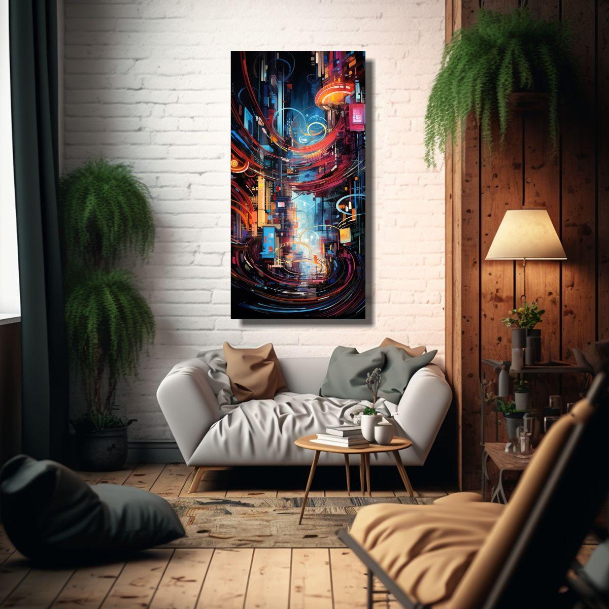 Cuadro Inspiración Surrealista Patrones 30x60cm-2